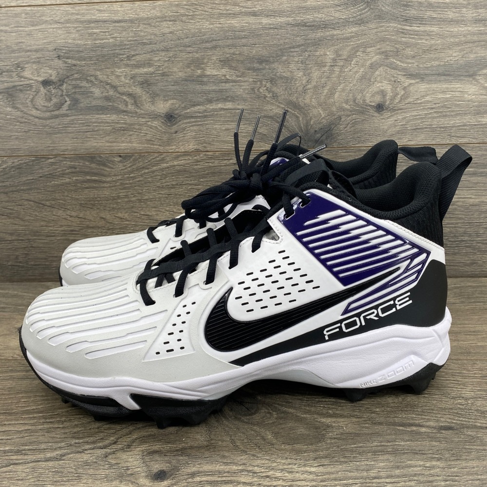 Nike Force Savage Lineman Football Cleats Mens Size 15 White Black Purple